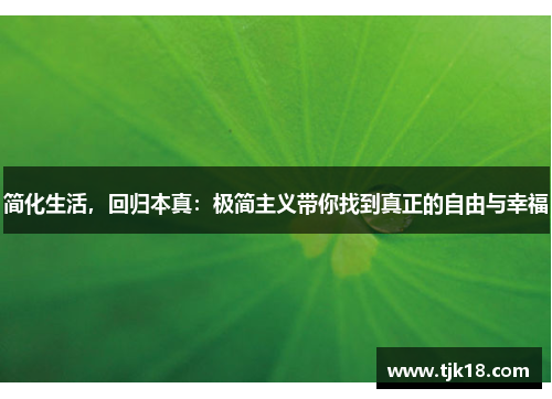简化生活，回归本真：极简主义带你找到真正的自由与幸福